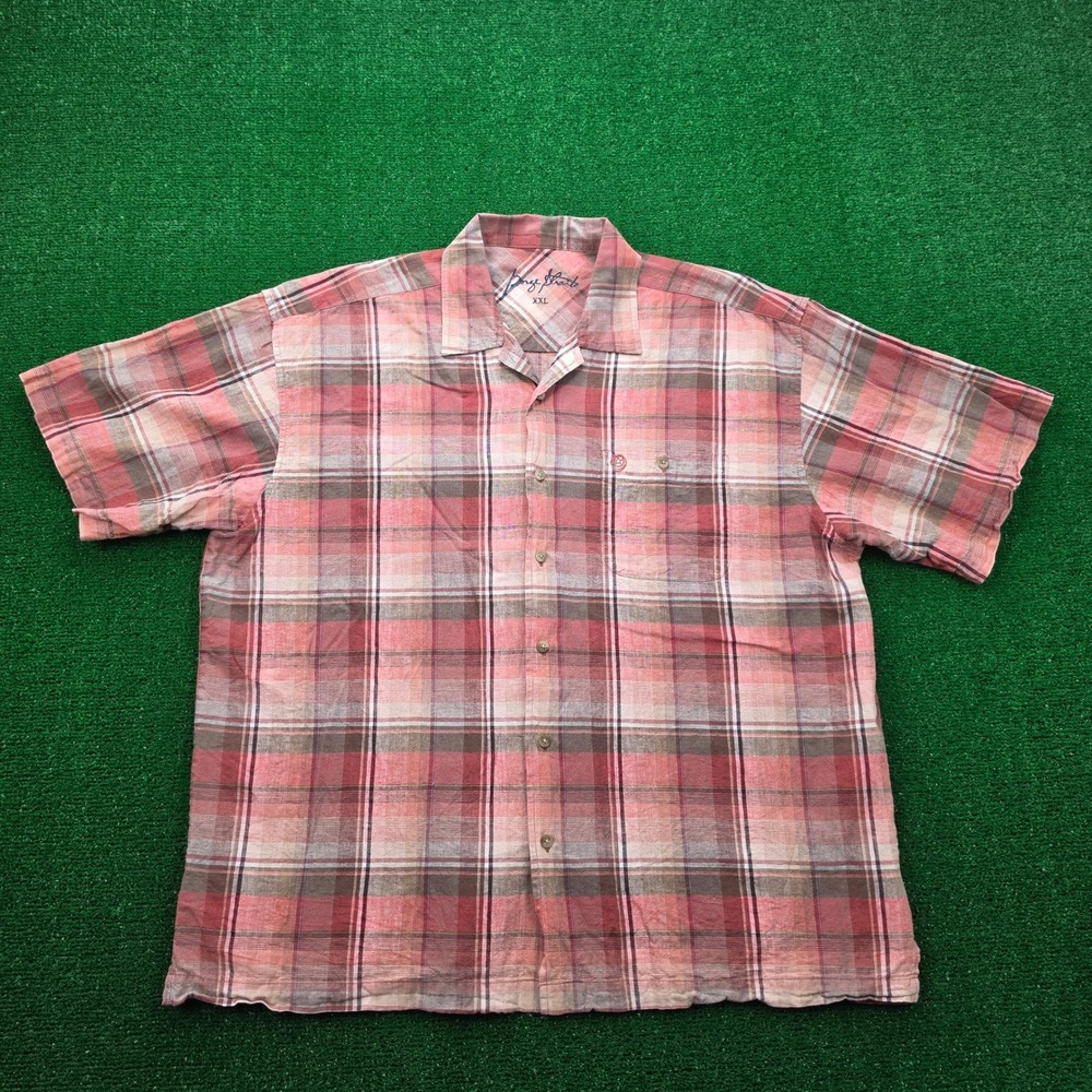 George Strait Collection Wrangler Shirt Mens 2XL Red Plaid‎ Button Up Western